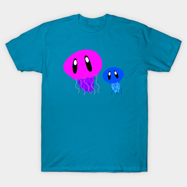 Colorful blue blubber jellyfish T-Shirt by cheygrl1996